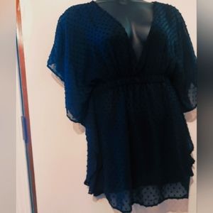 Time and True Black Swiss Dot Cover Up